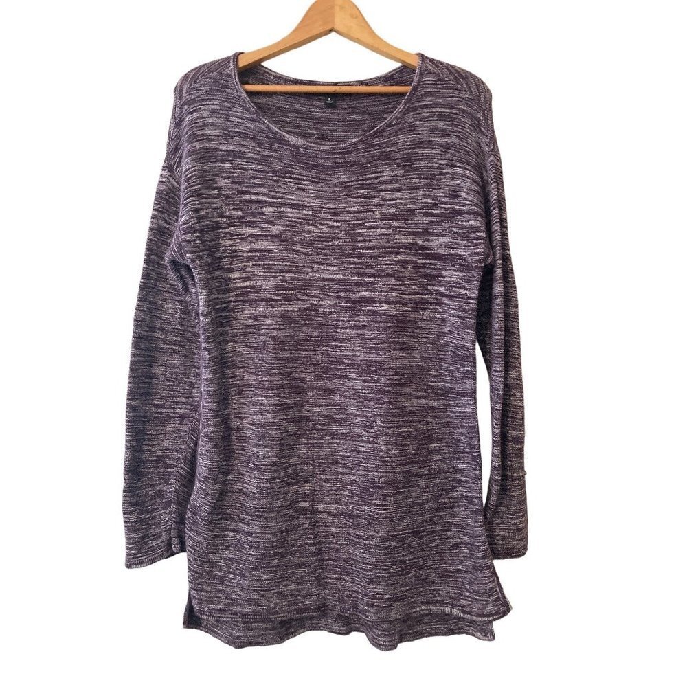 Ellen Tracy Women's Sweater Purple Pullover Long Sleeve High Low  Large VGC